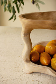 Two Tier Teakwood Serving Tower