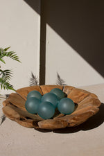 Round Recycled Teakwood Compote – 6" Tall Decorative Bowl by Kalalou