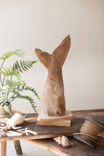 Fish Tail Sculpture – 20" Tall Recycled Teakwood Accent by Kalalou
