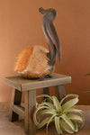 Coastal Pelican Figurine Set of 2 Rustic Coconut Fiber Sitting Bird 16" Tall by Kalalou