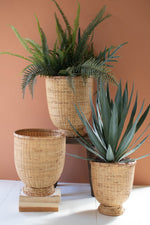 Multi-Size Cane Storage Baskets Rustic, Handwoven Design Set of 3 - 16"Tall by Kalalou