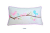 Bird Print Lumbar Throw Pillow – Rectangular Cotton Decor