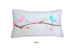 Pink Owl Bird Printed Lumbar Throw Pillow 22"x10" – Cotton Floral Rectangular Decor Style By Cozy Line Home Fashions