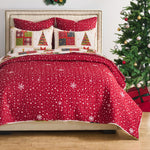 Deck the Halls 68x88 Twin Quilt Set for Guest Room or Dorm