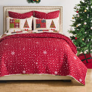 Deck the Halls 68x88 Twin Quilt Set for Guest Room or Dorm