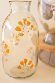 Set of 2 Botanical Glass Vases With Embedded Floral Details 12