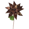Vickerman E174915 24" Artificial Chocolate Polyester Poinsettia Stem Pack Of 3