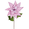 Vickerman E174909 24" Artificial Pink Polyester Poinsettia Stem Pack Of 3