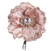 Vickerman E175416 5" Artificial Mocha Polyester Wild Poppy Head With Sequin Glitter And Clip Pack Of 3