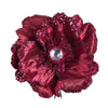 Vickerman E175405 5" Artificial Burgundy Polyester Wild Poppy Head With Sequin Glitter And Clip Pack Of 3