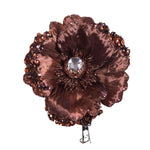 Vickerman E175415 5" Artificial Chocolate Polyester Wild Poppy Head Chocolate With Sequin Glitter And Clip Pack Of 3