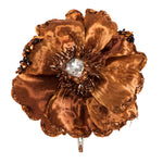 Vickerman E175428 5" Artificial Copper Polyester Wild Poppy Head With Sequin Glitter And Clip Pack Of 3