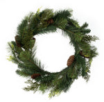 Vickerman E177824 24" Plastic Pine And Cedar Artificial Wreath Unlit