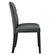Button Tufted Vegan Leather Dining Chair 