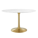 Modway Lippa 47" Round Artificial Marble Dining Table