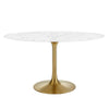 Modway Lippa 54" Oval Artificial Marble Dining Table