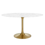 Modway Lippa 54" Oval Artificial Marble Dining Table