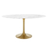 Modway Lippa 60" Oval Artificial Marble Dining Table