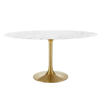 Modway Lippa 60" Oval Artificial Marble Dining Table