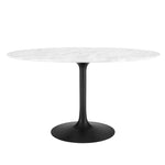 Modway Lippa 54" Oval Artificial Marble Dining Table