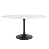 Modway Lippa 60" Oval Artificial Marble Dining Table