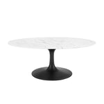 Modway Lippa 42" Oval-Shaped Artificial Marble Coffee Table