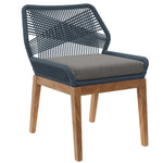 Modway EEI-5747-BLU-GPH Wellspring Outdoor Patio Teak Wood Dining Chair