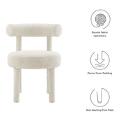 Modway Boucle Fabric Dining Chair