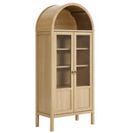 Modway EEI-6638 Tessa Tall Arched Storage Display Cabinet, Oak