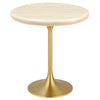 Modway EEI-6746-GLD-TRA Lippa 20" Round Artificial Travertine Side Table