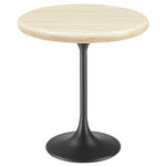 Modway EEI-6747-BLK-TRA Lippa 20" Round Artificial Travertine Side Table