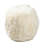 Icelandic Shearling Pouf Melange – 22"x22"x17" Arctic Sheepskin Pouf with Natural Texture for Indoor Decor By Auskin
