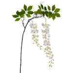 Vickerman EF222211 56" Artificial White Wisteria And Foliage Hanging Spray