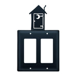 Double GFCI Outlet Cover Outhouse Wrought Iron 7.38" H Decorative Wall Plate by Village Wrought Iron Inc.