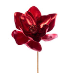 Vickerman EH211003 13" Artificial Red Magnolia Pick 3/Bag. Includes Three Pieces Per Bag.