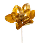 Vickerman EH211008 13" Artificial Gold Magnolia Pick 3/Bag. Includes Three Pieces Per Bag.