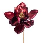 Vickerman EH211065 13" Artificial Burgundy Magnolia Pick 3/Bag. Includes Three Pieces Per Bag.