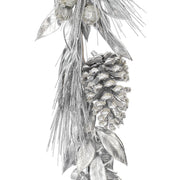 Vickerman Eh213017 6’ Silver Artificial Pinecone Needle Berry Garland Unlit
