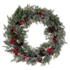 Vickerman EH214125 25" Artificial Green Cypress Cone Berry Wreath.