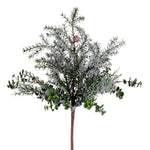 Vickerman EH214420 20" Artificial Green Snow Cedar And Eucalyptus Bush. Includes 2 Pieces Per Bag.