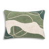 Green and Beige Leather Decorative Pillow By Cloud9
