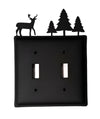 Rustic Double Deer with Trees Double Switch Cover – Wrought Iron Wall Plate