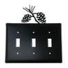Triple Switch Cover – Wrought Iron Pinecone Decor