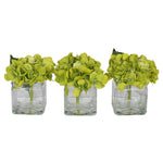Vickerman F12237 Artificial 5" Green Hydrangea In Cube.