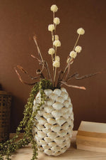 Kalalou Ceramic Shell Decorative Vase Coastal Style 12" H Tabletop Decor