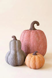 Halloween Decorative Terracotta Pumpkins Set of 3 Home Accent by Kalalou