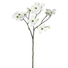 Vickerman FA173801 28" Artificial White Dogwood Stem Set Of 3