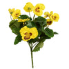 Vickerman FA186401 10" Artificial Yellow Pansy Bush 4 Per Pack