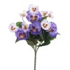 Vickerman FA186466 10" Artificial Purple Pansy Bush 4 Per Pack