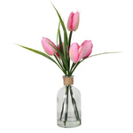 Vickerman FC180101 12" Artificial Potted Pink Tulip.